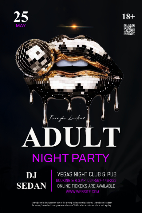 Black Futuristic Adult Night Party Template Poster | PosterMyWall