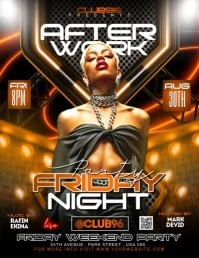 Black Futuristic After Work Friday Night Party Video Ads Flyer Flyer (us Letter) template