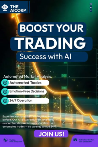 Black Futuristic AI Trading Success Poster Video Plakat template