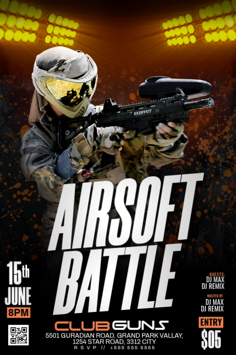 Airsoft Battle Event Posters Template | PosterMyWall
