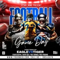 Black Futuristic American Football Flyer Instagram Post template