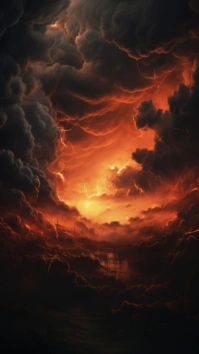 Black Futuristic Apocalyptic Sky Inferno  Instagram Story template