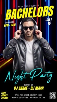 Black Futuristic Bachelors Night Party  Insta Instagram Reel template
