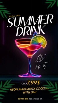 Black Futuristic Bar Cocktail Summer Commercial Ad Tiktok Video template
