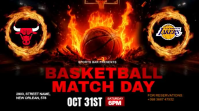 Черный Basketball Match Day Digital na Display Template
