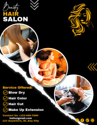 Black Futuristic Beauty Salon Flyer (us Letter) template