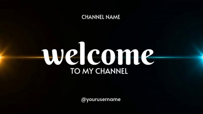 Black Futuristic Black And Orange Modern Welcome To My Channel Video Digital Display (16:9) template