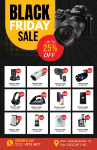 Black Futuristic Black Friday Flyer Template Tabloid