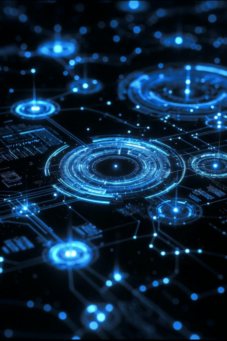 Black Futuristic Blue Hud Technology Background Poster Template ...