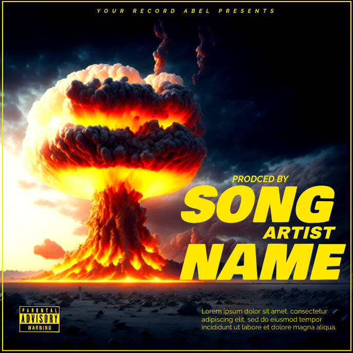 Black Futuristic Bomb  Album Cover template