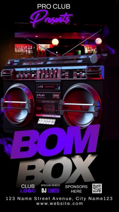 Boombox Design/layout Black Futuristic Boombox Party Instagram Stor Template | PosterMyWall