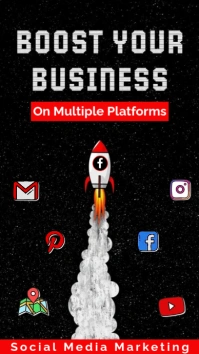 Black Futuristic Boost Your Business Instagram Story template