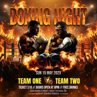Black Futuristic Boxing Match Event Instagram Post template