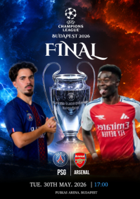 Black Futuristic Champions League Final A4 template