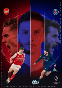 Black Futuristic Champions League Final Match A4 template