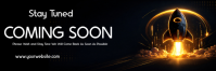 Black Futuristic Coming Soon Announcement Email Header En-tête d'e-mail template