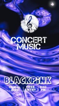 Black Futuristic Concert Music Instagram Story template