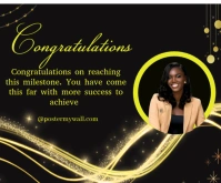 Black Futuristic Congratulations Wish Card Medium Rectangle template