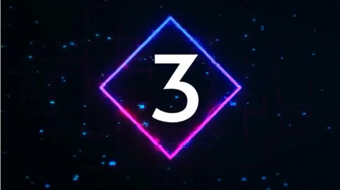 Black Futuristic Countdown Timer Digital Display (16:9) template