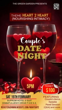 Black Futuristic Couple's Datenight Valentine's Day Celebration  Instagram Story template