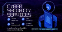 Black Futuristic Cyber Security Services Facebook Shared Image Video template