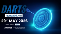 Black Futuristic Darts Tournament Digital Display template