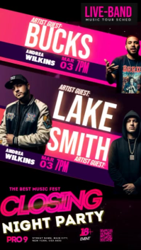Black Futuristic Dj Event Poster Instagram Story template