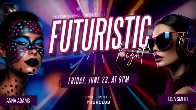 Copy of Black Futuristic Dj F Facebook Cover Video (1 | PosterMyWall