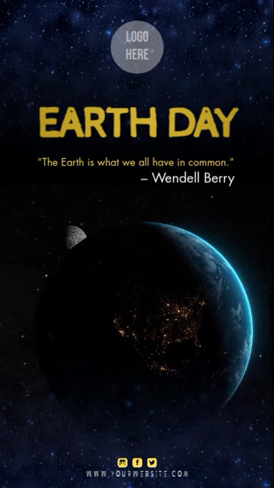 Black Futuristic Earth Day Instagram Reel template