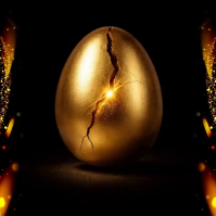 黑色 Easter Event Logo Template
