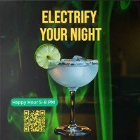 Black Futuristic Electrify Your Night With Our Signature Lime Margarita — A Bold, Refreshing Cocktai Instagram-opslag template
