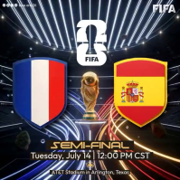 Black Futuristic FIFA Semi-Final Match Instagram Post Video template