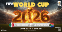 Black Futuristic FIFA World Cup 2026 Facebook Event Cover template