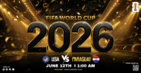 Black Futuristic FIFA World Cup 2026 Facebook Shared Image delt Facebook-billede template