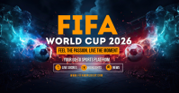 Black Futuristic FIFA World Cup 2026 Facebook Shared Image template