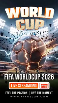 Black Futuristic FIFA World Cup 2026 Instagram Reel Video template