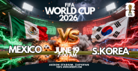 Black Futuristic FIFA World Cup 2026 Match Facebook Event Cover template