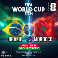 Black Futuristic FIFA World Cup 2026 Square Quadrato (1:1) template