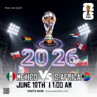 Black Futuristic FIFA World Cup 2026 Square Video Quadrato (1:1) template
