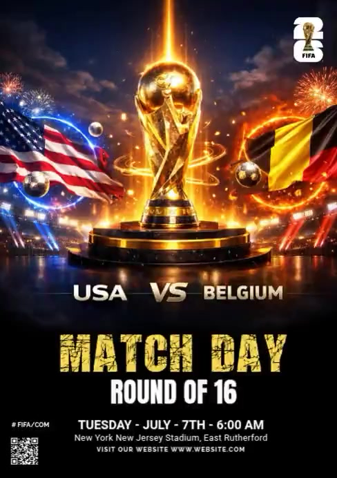 Black Fifa World Cup Match A1 Template | PosterMyWall