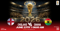 Black Futuristic FIFA World Cup Match Announcement Facebook Shared Image template