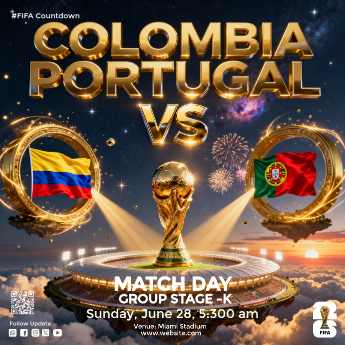 Fifa World Cup Match Countdown Template | PosterMyWall