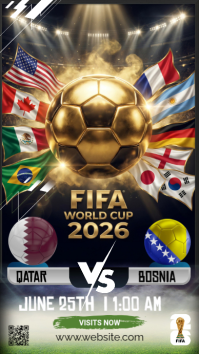 Black Futuristic FIFA World Cup Match Instagram Story template