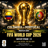 Black Futuristic FIFA World Cup Match Instagram Post Instagram-bericht template