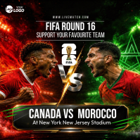 Black Futuristic FIFA World Cup Match Instagram Post Iphosti le-Instagram template