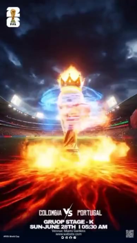 Black Futuristic FIFA World Cup Match Instagram Story Video template