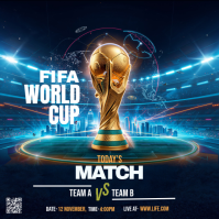 Black Futuristic FIFA World Cup Match Instagram Post template