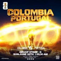 Black Futuristic FIFA World Cup Match Square Video สี่เหลี่ยมจัตุรัส (1:1) template