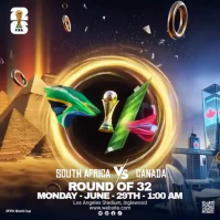 Black Futuristic FIFA World Cup Match Square Video Isikwele (1:1) template