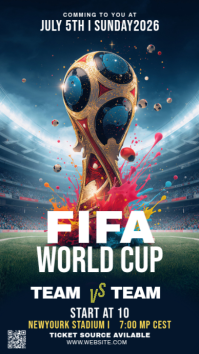 Black Futuristic FIFA World Cup Match WhatsApp Status template